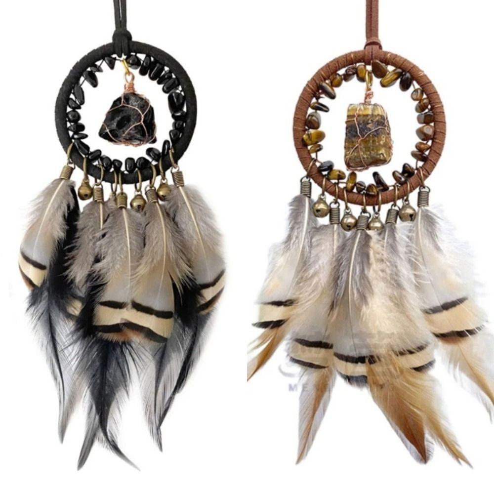 Crystal Stone Dreamcatcher Car Pendant Good Luck Car Hanging Ornament  Home Decoration