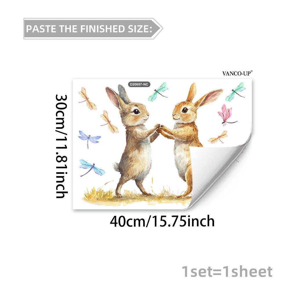 Creative Cartoon Animal Butterfly Static Window Stickers, No Glue Removable Glass Decals for Home Decor