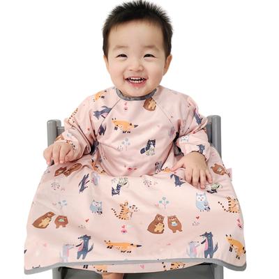Bell Baby Children's Self-Directed Baby Food Long Sleeve Full Cover Bib Large, (Renewal) Sweet Animal Family, 1 Piece, 1 Piece