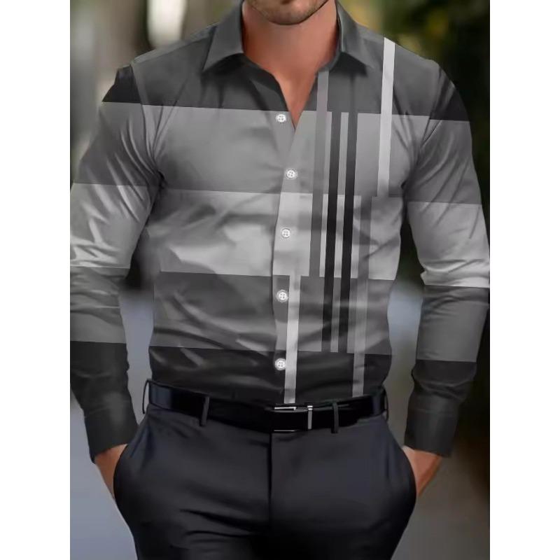 Neues Trendiges Personalisiertes Modisches Lässiges Herren Langarmhemd mit Aufdruck