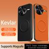 Case For Xiaomi Poco F7 Ultra F7 Pro 5G For MagSafe Magnetic Matte Fine Grained Leather Shell Metal Lens Frame Cover Bumper