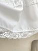 2026 Spring/Summer A-Line Wood Ear Lace Trimmed Mid-Length Skirt with Flowy Layered Hem