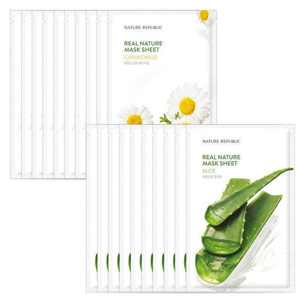 

10+10 Real Nature Essence Mask Pack Chamomile + Aloe