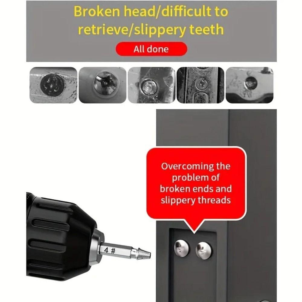 Hardened Steel Screw Extractor Set Titanium Coated Damaged Fasteners Tool  Stripped Screws