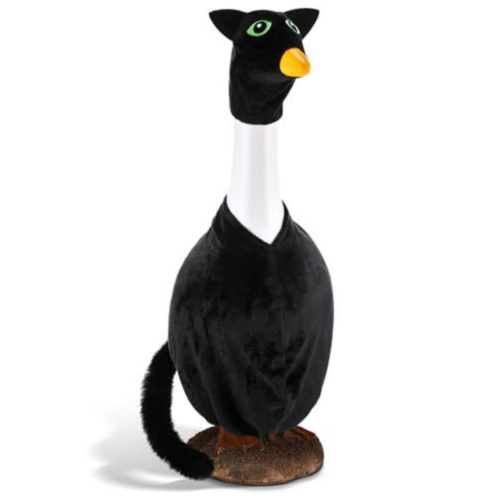 Black Cat Design Porch Goose Outfit Pumpkin Design Seasonal Set Goose Costume Set Outdoor Clothes Goose Clothe Yard Decoration