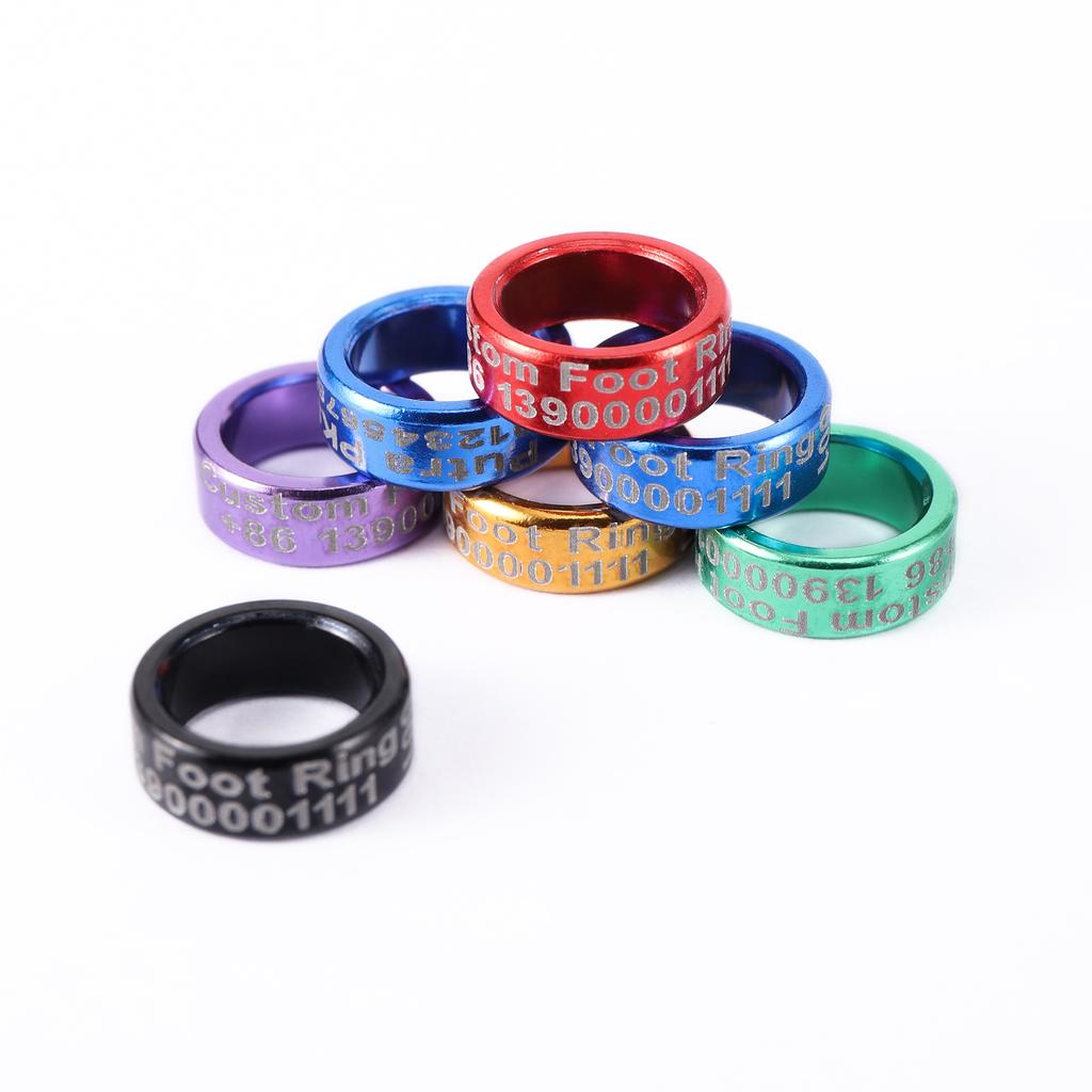 6 Farben DIY Angepasste Aluminium ID 8mm Vogel Fußringe Taube Papagei Fußringe Flugtraining Logo Wettbewerb Fußringe