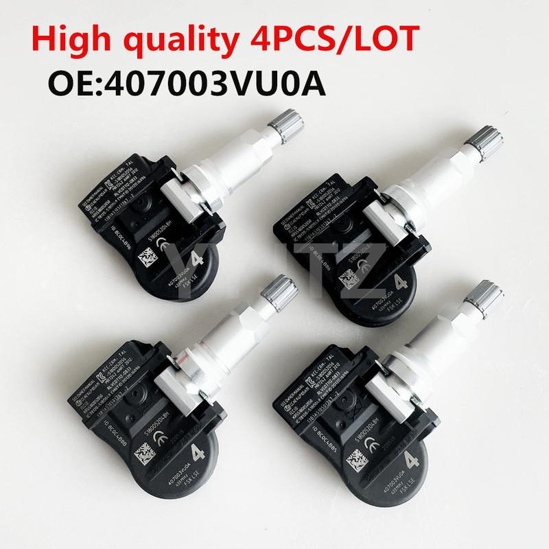 FOR 2014 2015 2016 Renault Koleos TPMS SENSOR TIRE AIR PRESSURE SENSOR 407005663R 407003VU0A 407003VU0B 40700-3VU0A 40700-3VU0B 4 PCS