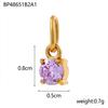 CARLIDANA Good Quality Long Lasting Color Retention Stainless Steel Gold-Plated Colorful Inlaid Transparent Zircon Pendant Charm