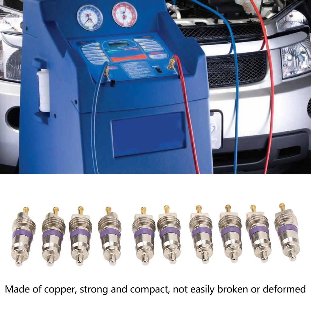 Air Conditioner Valve Stem Core Easy Installation Shockproof 26.8mm Length 20pcs Aluminum Alloy and