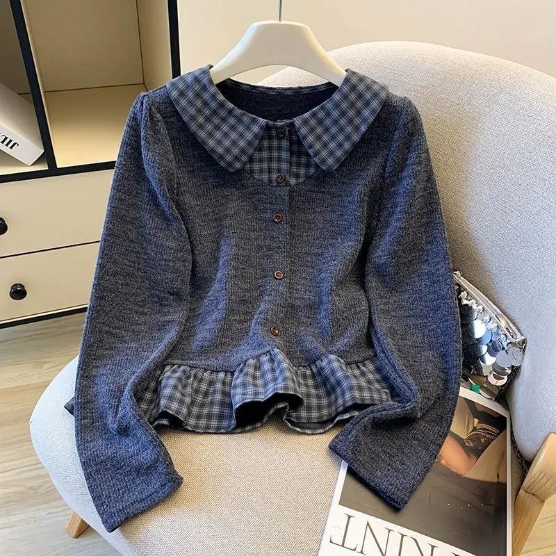 Sweaters Coat Cardigan for Women Winter Thickened Solid Color Loose Long Sleeve Knit Sweaters Coat
