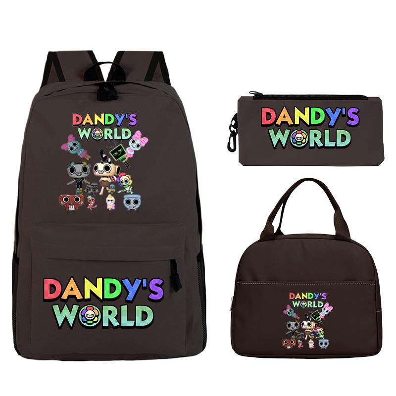 Dandy's World Game Merchandise Printed Children's School Bag Set Teen Backpack Three-piece Set