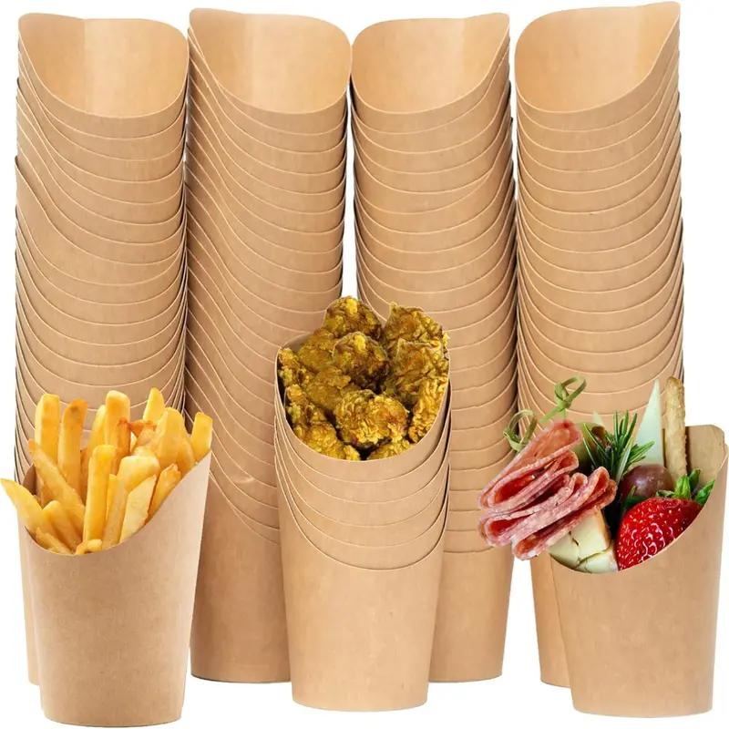 100pcs Multifunctional Paper Cups - Disposable, Food-Grade, French Fries Holder, Charcuterie Container, Paper Cupcake Holder,