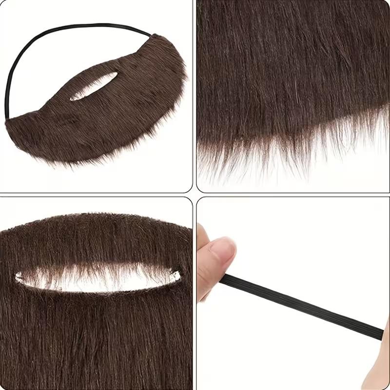 2PC Brown False Beard, Men's and Women's Costume Beard Props, Suitable for Cosplay, Halloween, Christmas, Holiday Parties