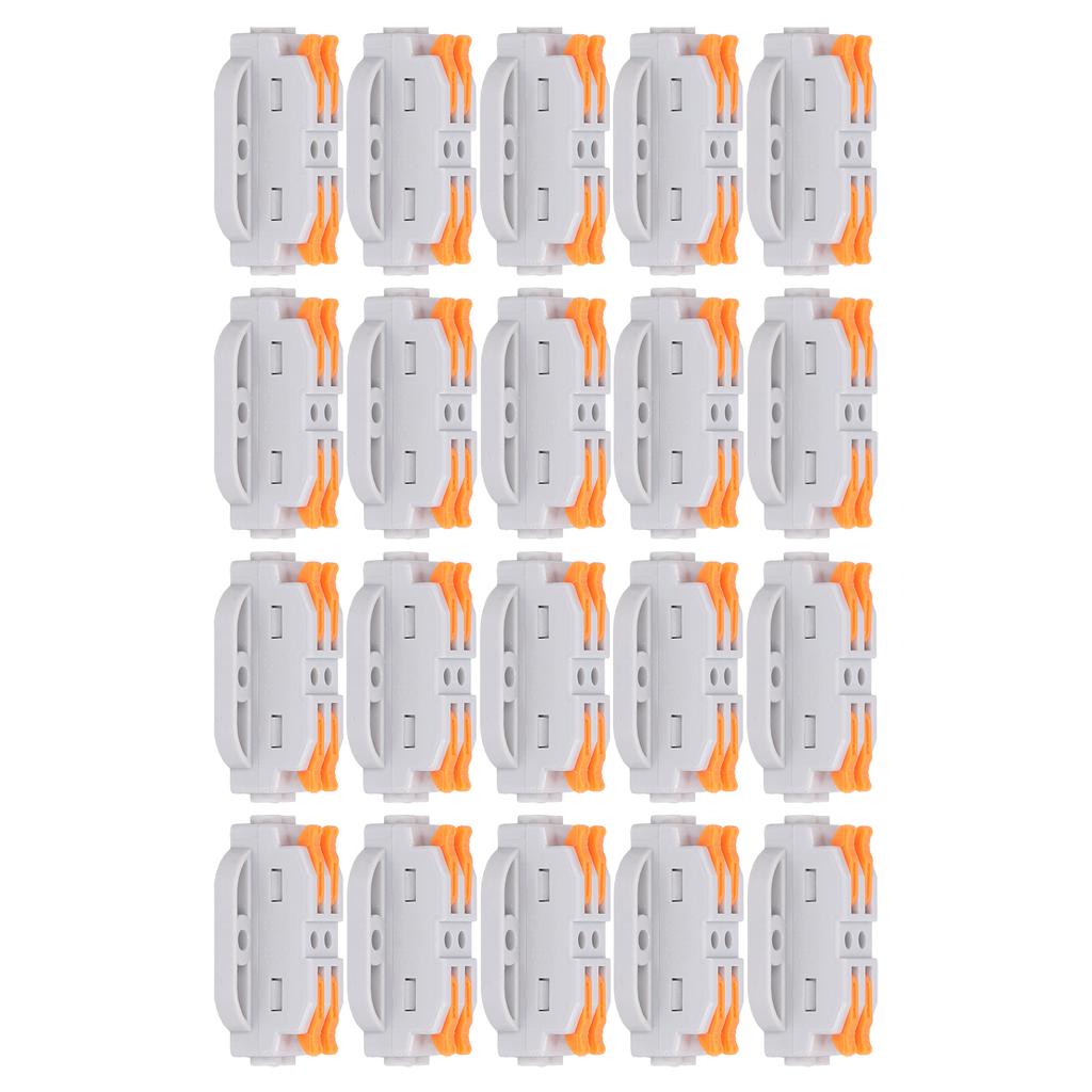 20Pcs Lever Nut Wire Connectors Quick Compact Splice Conductors Push In Terminal Block 223‑2P