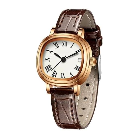 Women s wristwatch, analog wrist watch, waterproof, square type wristwatch, fashionable, cute, simple, leather strap, fashion, gift, birthday