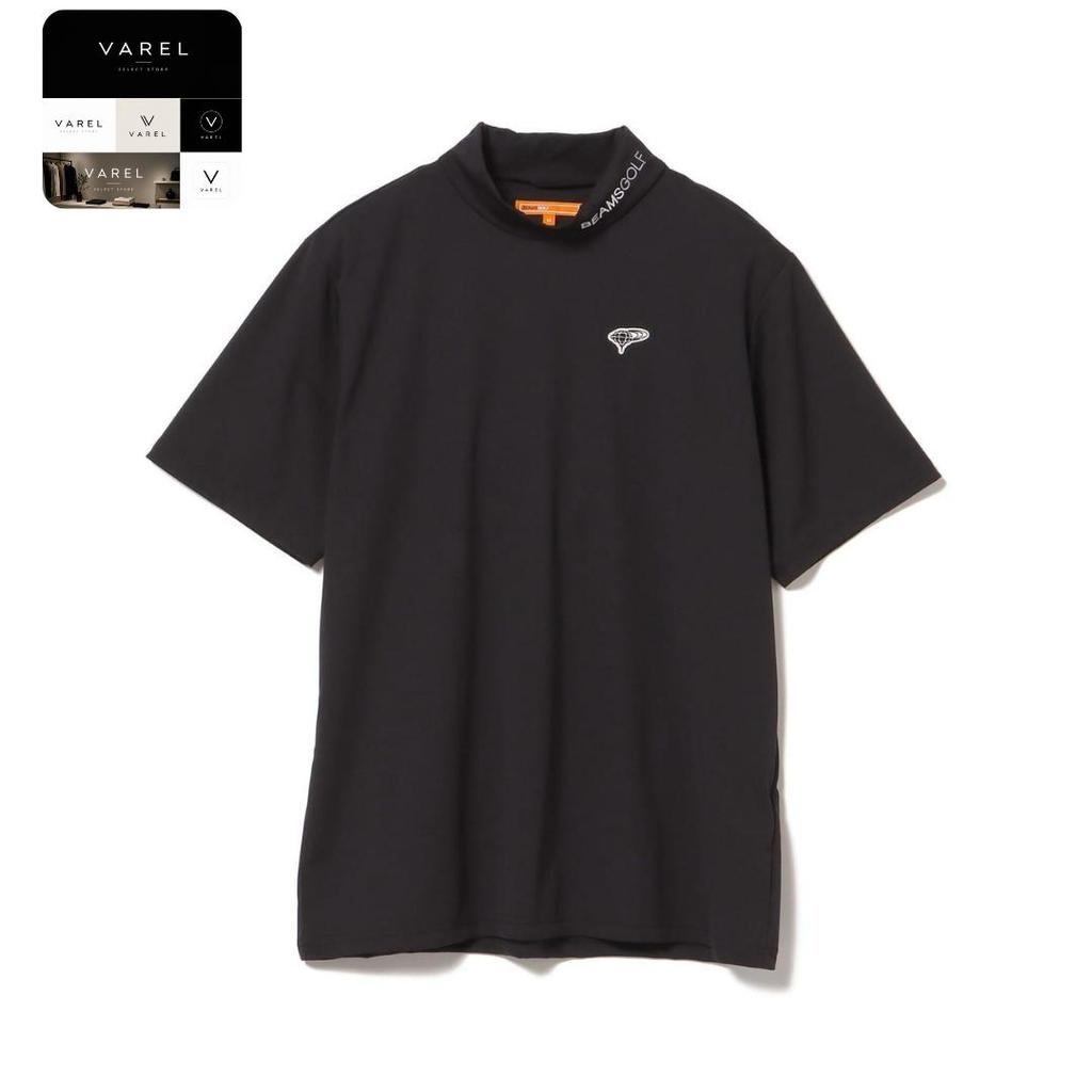 BEAMS GOLF Mock Neck T-Shirt Men Black Quick Dry UV Protection Japan Brand