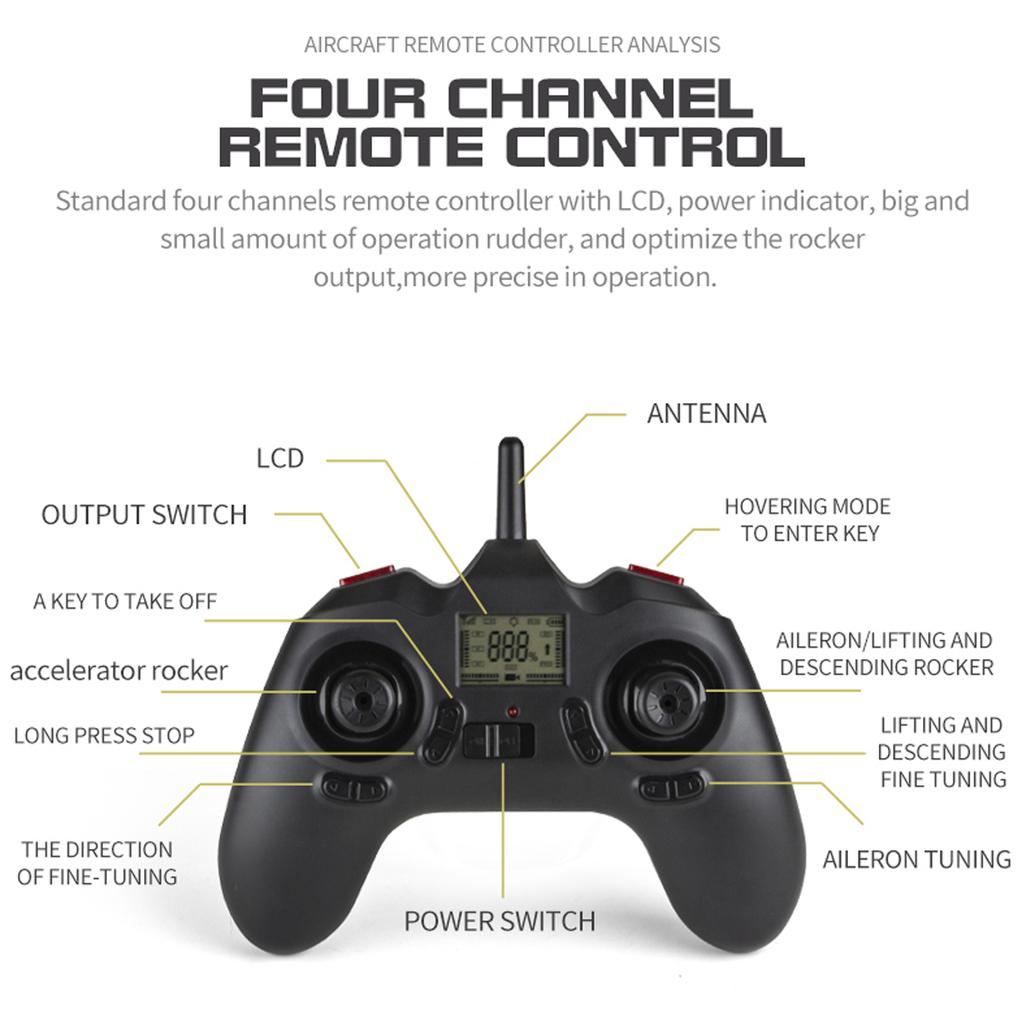 2.4Ghz Remote Control Helicopter 4CH No Ailerons Plane Auto Hover 6 axis Gyroscope Stabilization 360  degrees  Roll One