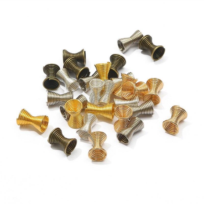 30pcs Metal Spring Funnel Shape Spacer Beads Caps Beading DIY Findings End Caps Bead Stoppers For Jewelry Makings Accessories