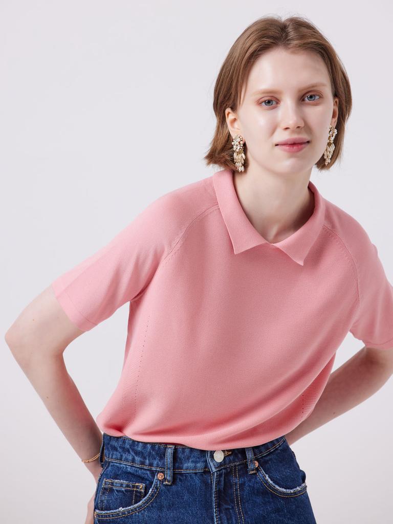 AYIHOLIC CASHMERE Reversible Collared Polo Knit