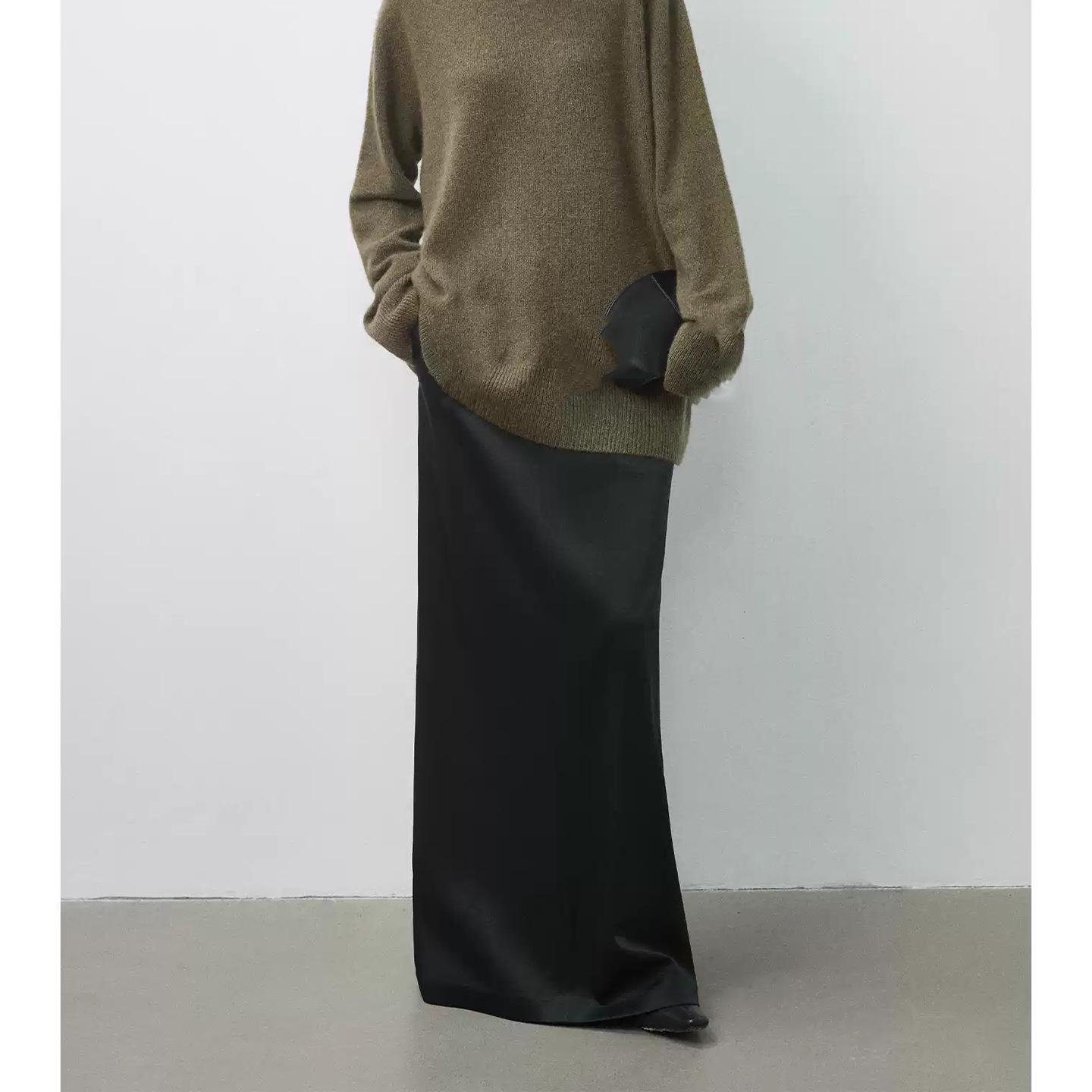 

CES Glossy Acetate Ultra-Long Skirt - Minimalist Quiet Luxury, Winter 2026 Edition Extra Small