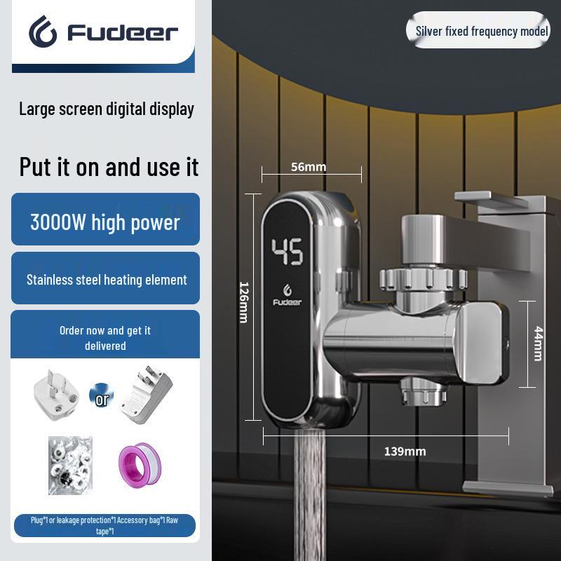 

Мгновенный электрический водонагреватель из нержавеющей стали 304 с цифровым дисплеем Leak Protector + 1m Extension Cord
