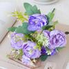 Nordic Peony Wedding Bouquet - Artificial 5-Head Peony for Home Decor