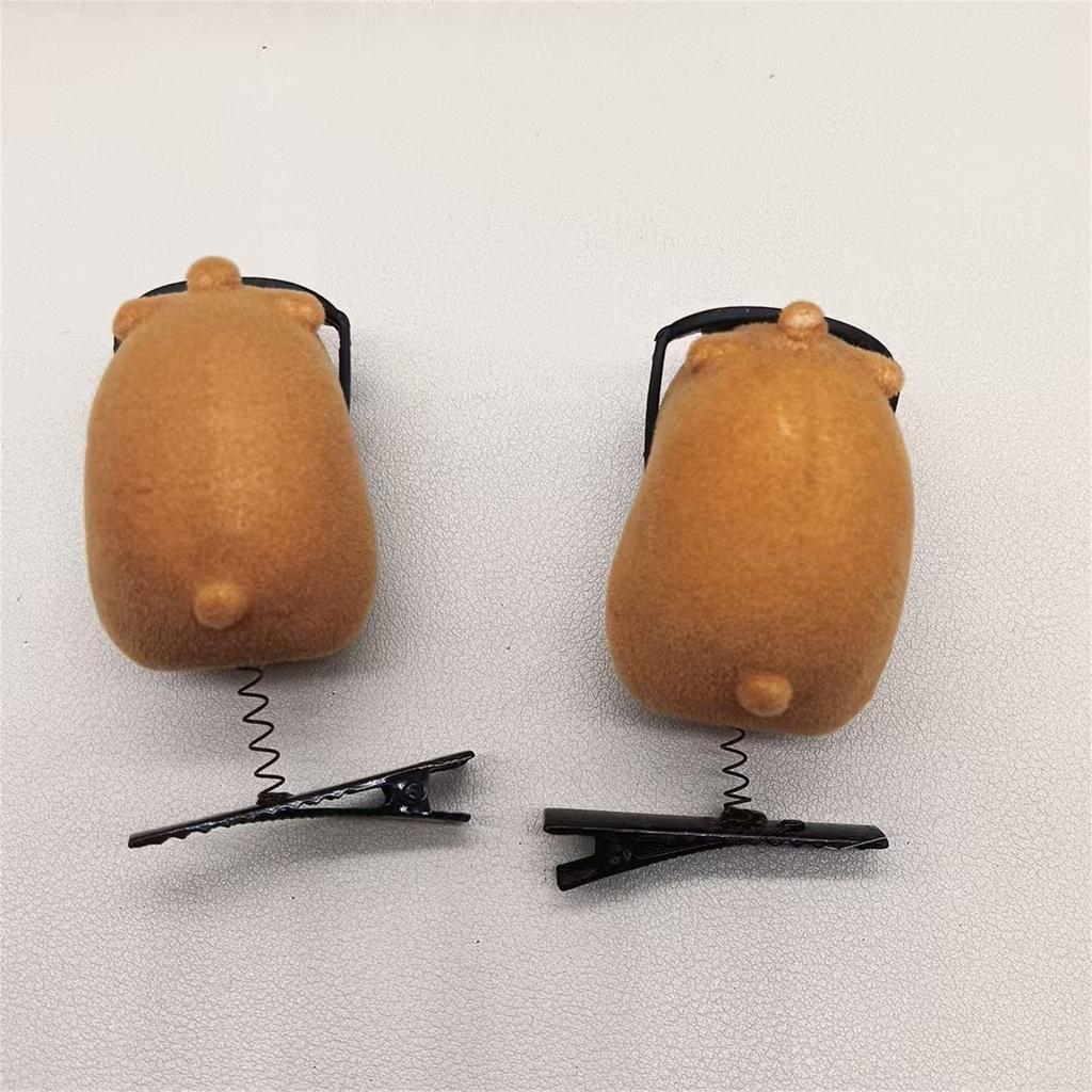 5er-Pack Cartoon 3D Capybara Plüsch-Haarnadeln Modische Tier-Haarspange Haar-Accessoires Geschenk für Mädchen und Frauen