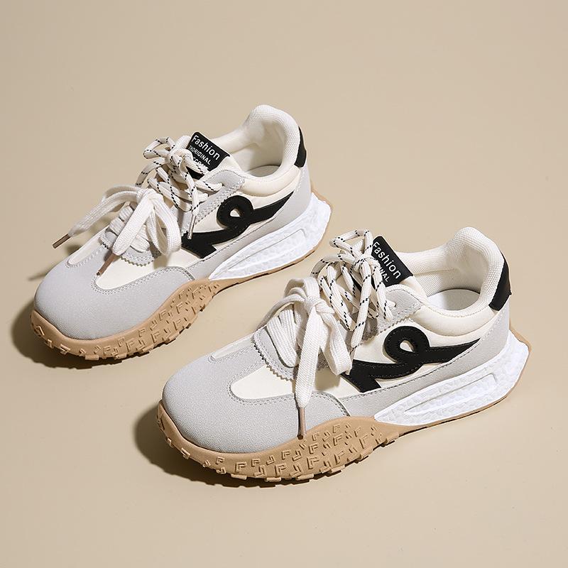 

Platform-soled Forrest Gump shoes women s spring new popular retro flat-soled German training shoes versatile casual sports shoes 35 серый