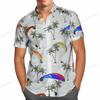 Summer Hawaiian Shirts Fish Printed Shirt Men Women Fashion Short Sleeve Blouse Men's Vocation Lapel Shirts Beach Camisas Sea