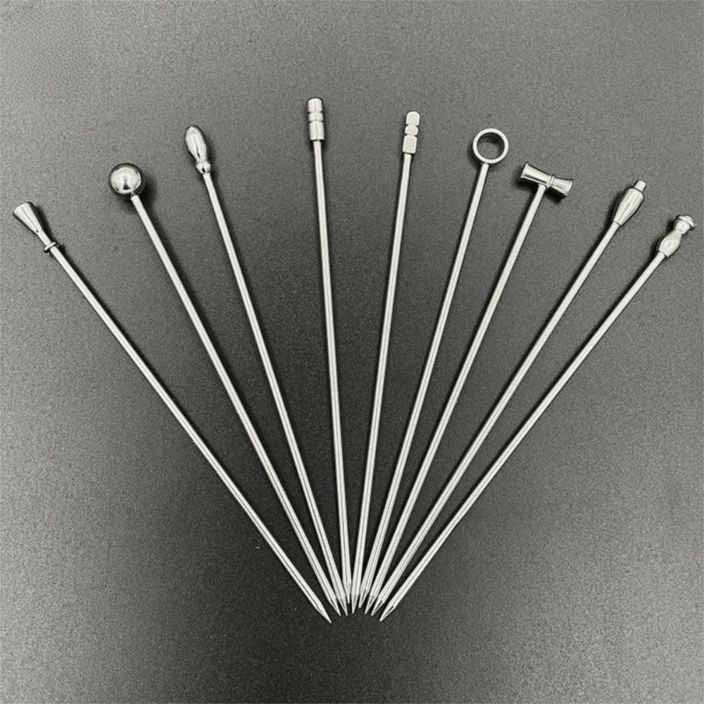 20Pcs Silver Color Martini Picks Stainless Steel Fruit Sticks Food Grade Cocktail Skewers  Buffet
