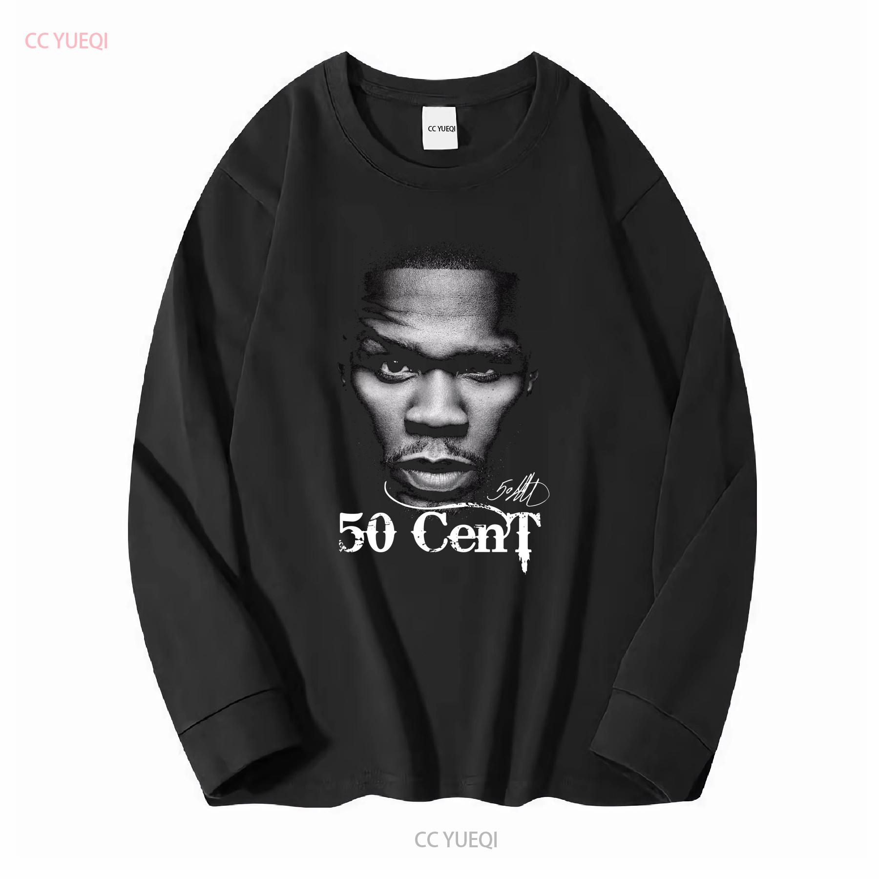 ZheXiong TEE Nieuw Zeldzaam 50 Cent Concert Voor Fans Zwart Alle Maten S Tot 5XL T-shirt lange of korte mouwen vintage Gewassen Licht Comfortabel 2XL