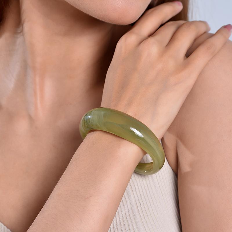 Vintage Bohemian Resin Cuff Charms Bracelets Bangles For Women Fashion Jewelry Acrylic Wide Open Wrist Geometric Bangle Pulseras