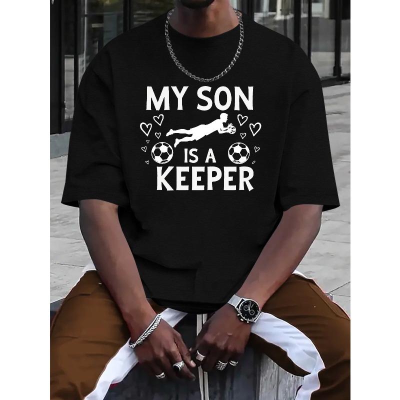 

European sizes Keeper soccer print tee shirt, Tees for Men, Casual Short Sleeve T-shirt for summer 4XL