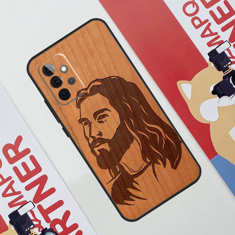 Buddha Jesus Guadalupe Wood Phone Case For Samsung Galaxy A53 A33 A23 A13 A52 A32 A22 A12 A51 A71 A14 A24 A34 A54 A21S