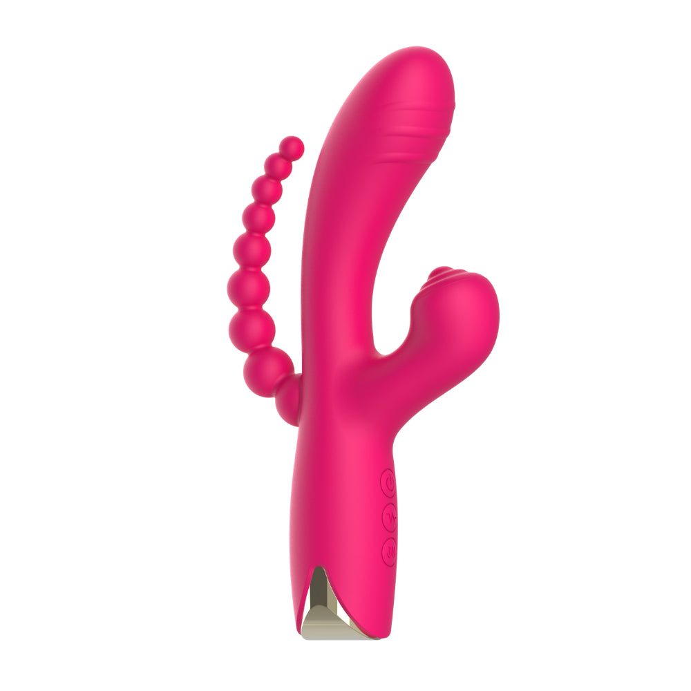 Vibromasseur Triple Stimulation Usb Rose Snappy Bunny Ws Nv062 Cpnk