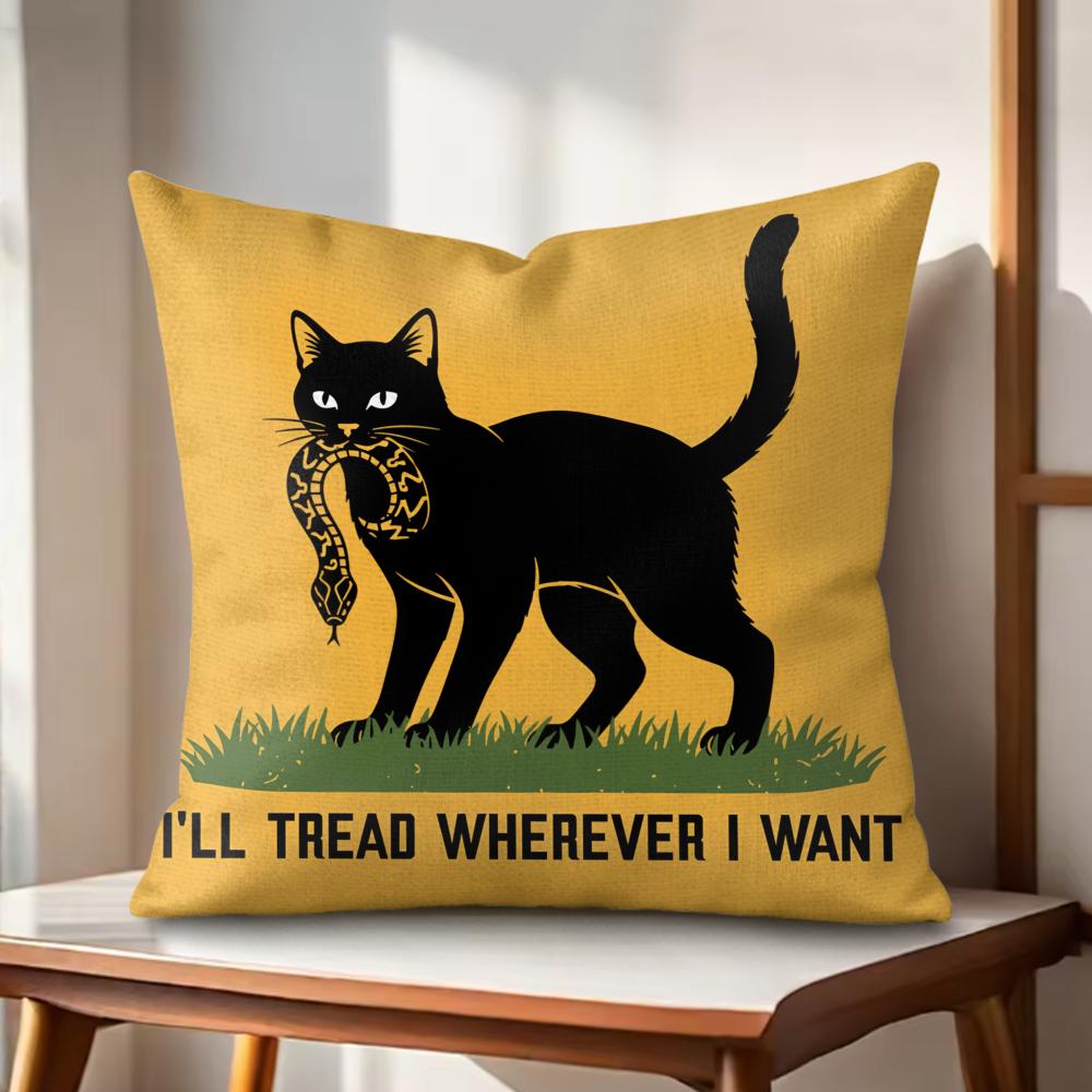 ill tread wherever Cushion Cover Natural Linen Organic Fabric DoubleSided Printing Couch Pillow Covers Home Decor Gift