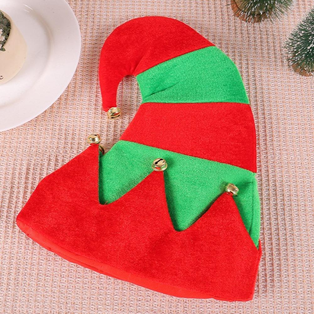 Neue kreative Kugelstreifen Weihnachts-Mütze Weihnachten Weihnachten Weiche rote Santa Elfenmütze Neujahr Winter Outdoor Weihnachts-Mütze