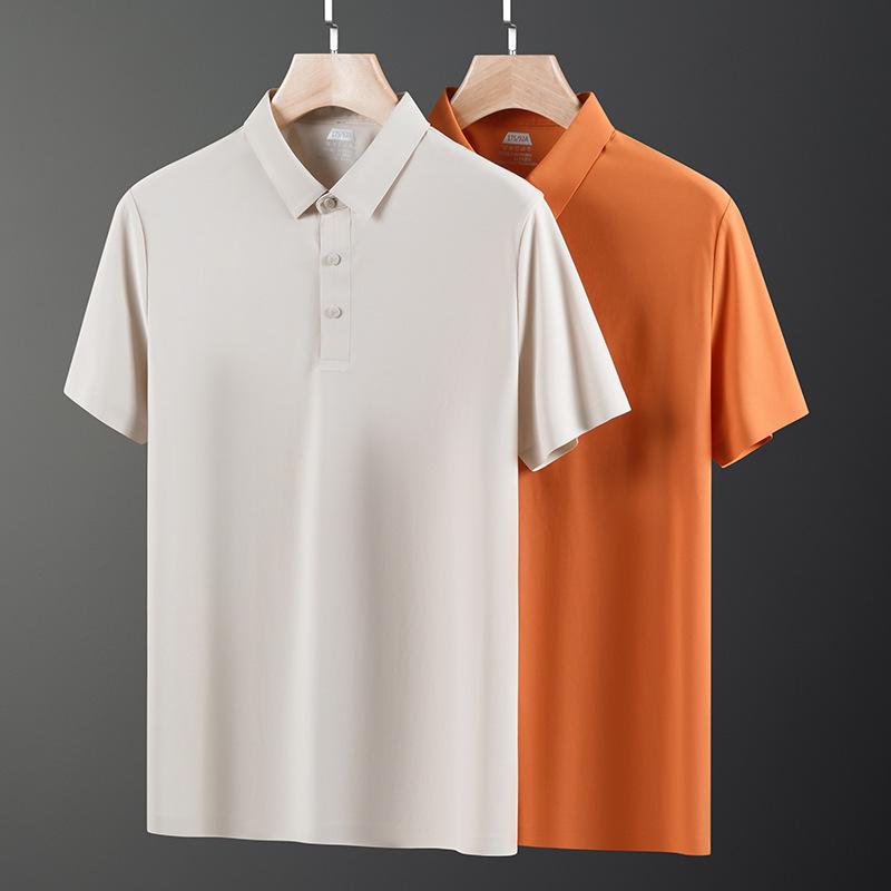 Summer Men's Lapel Polo Shirt Men's Short Sleeve Casual Business High-end Top Men's Clothing
