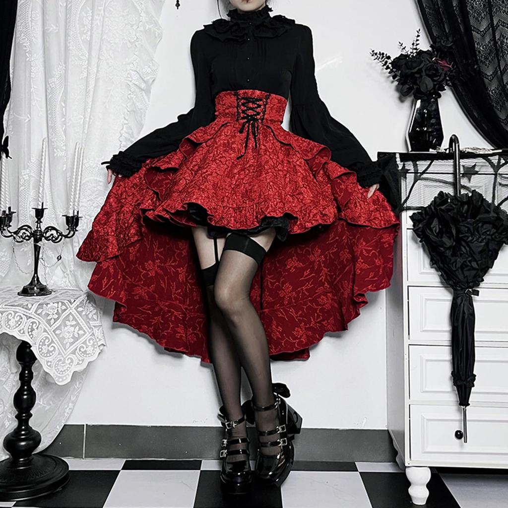 Punk Rocker Skirt Cosplay Gothic Lolita Short Mori School Cultural Halloween Costume [SSUPTEMBER2] Costume, Lolita, Gal, Style, Sexy, Sleeves,
