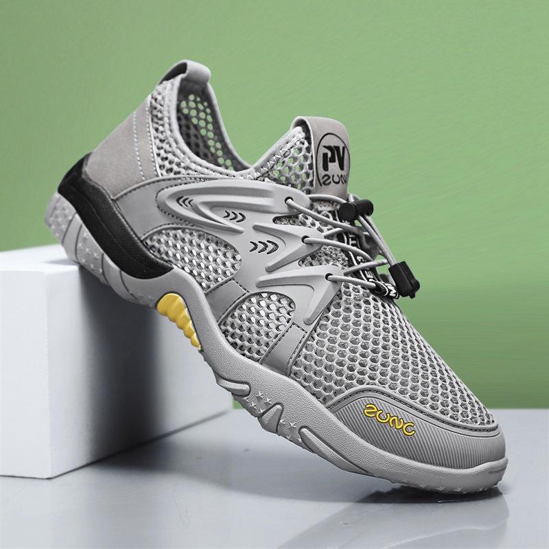 Summer quick-drying creek shoes men's outdoor wading shoes large mesh hollow shoes men's mesh sports trendy shoes