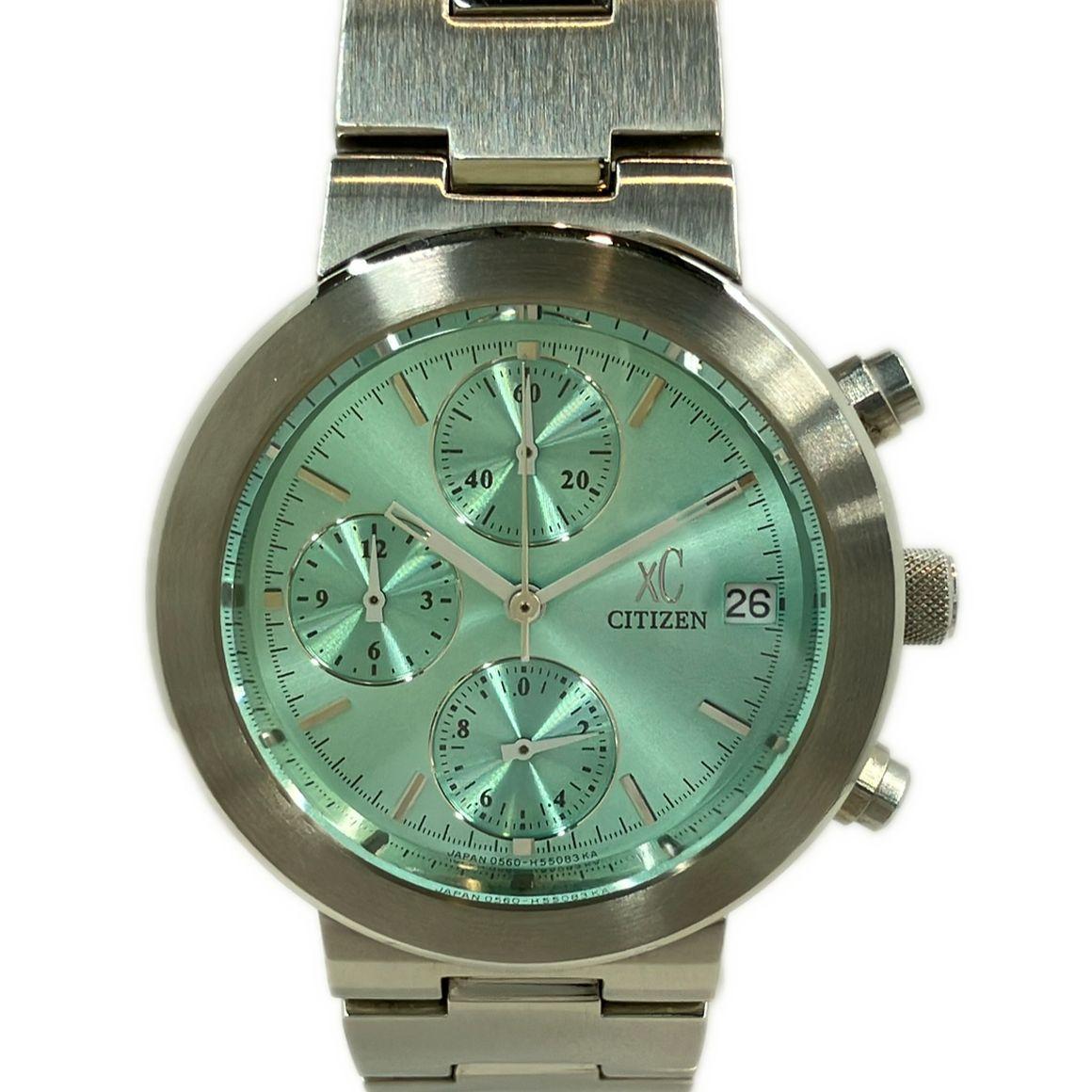 Used Citizen Watch Cross Sea xC 0560-H25951 Quartz Green Ladies Men CITIZEN