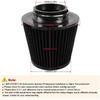 Black 3" Inlet High Flow Clamp-On Cold Air Intake Filter Cleaner 76Mm Cone Replacement Dry Air Filter