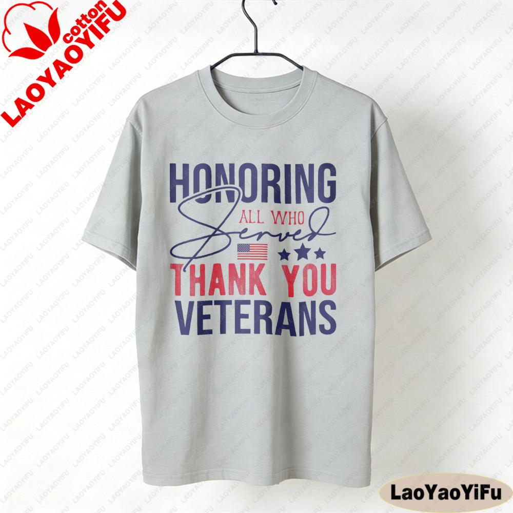 Thank You Veterans Shirt Honoring All Who Served Military Gift Women Shortsleeved Clothes High Quality Cotton Tees