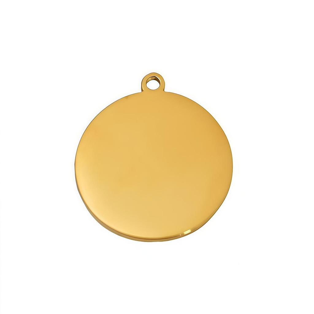 Engravable Stainless Steel Round Mirror Pendant for DIY Jewelry