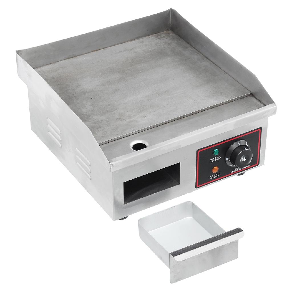 1500W Stainless Steel Countertop Griddle Flat Top Commercial Restaurant Grill Electric Heating Griddle