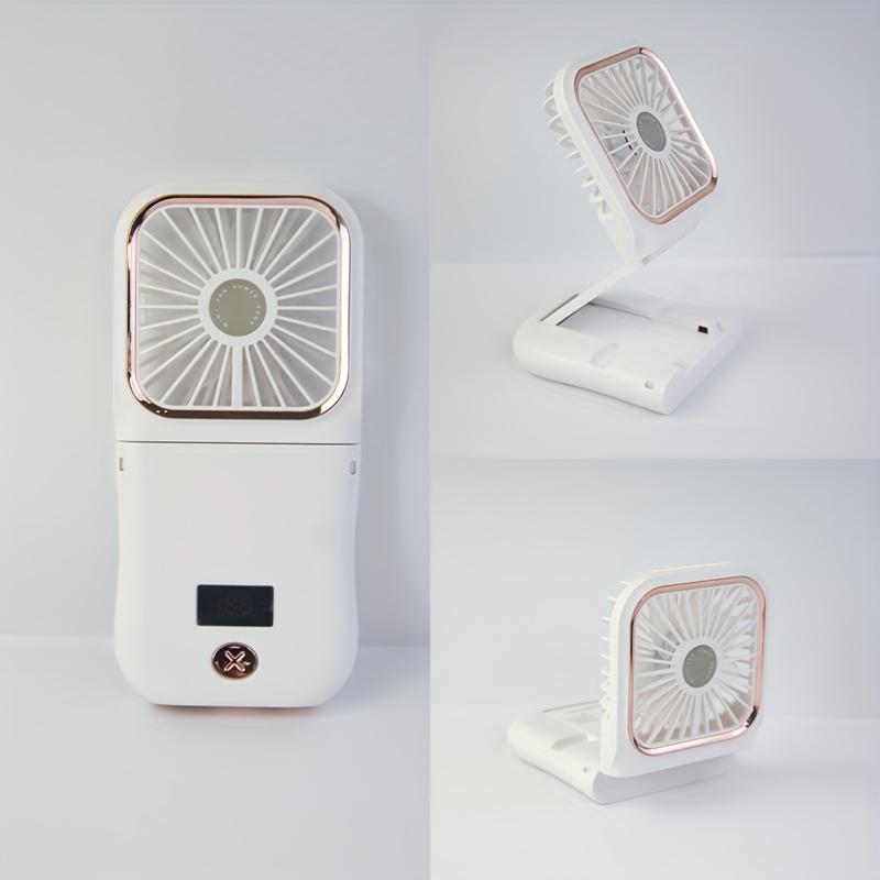 

Складной подвесной шнурок, USB-перезаряжаемый, мини-портативный, 3 регулируемые скорости ветра, носимый, высокая скорость, литиевая батарея 3000 мАч, с кнопочным управлением белый