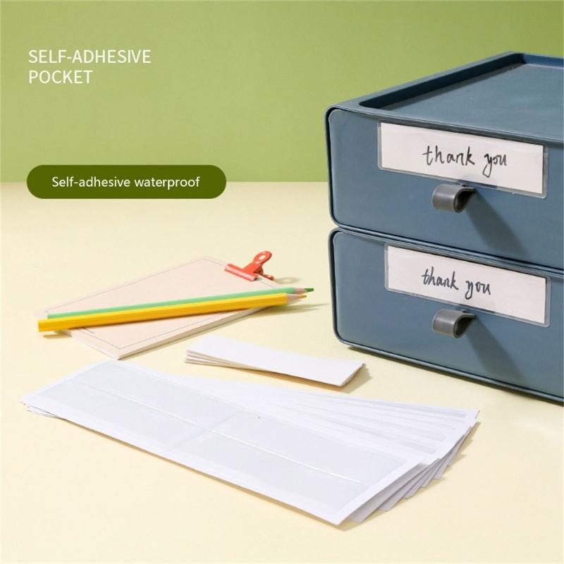 Clear Adhesive Label Pockets With Strong Stick Backing Label Bags For Home And Office Use Sticker Pockets