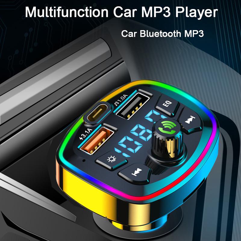 Samochodowy Nadajnik FM Bluetooth 5.0 Bezprzewodowy Adapter Mikrofon Odbiornik Audio Samochodowy Odtwarzacz Mp3 Podwójne USB 2.1A Szybka Ładowarka Samochód Akcesoria Samochodowe