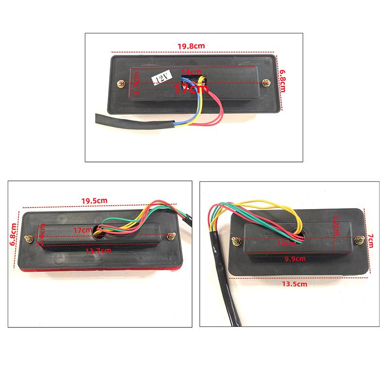Universalauto mit Blinker, Rückfahrwarnleuchte, Rücklicht, Stoppsignallampen, 200 x 70 mm, 3-farbige LED-Heckspoilerleuchte