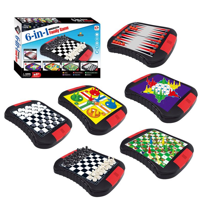 6-in-1 set of game pieces chessboards international chess flying chess backcountry chess checkers western chess snake ladder chess
